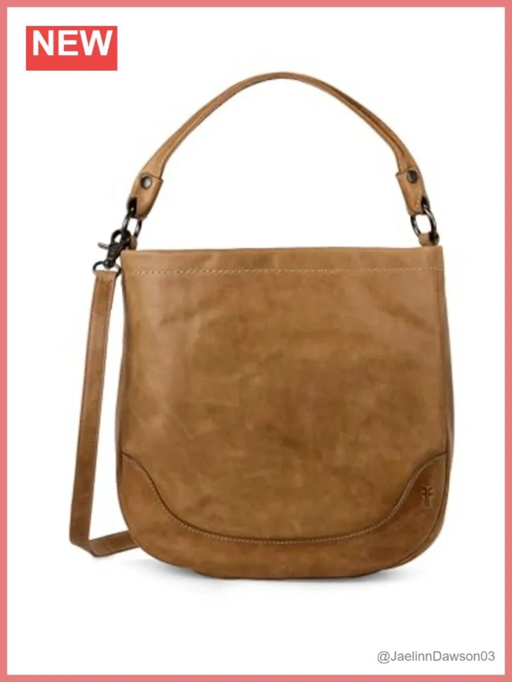 Genuine Leather Hobo Handbag with Adjustable Crossbody Strap and Pockets